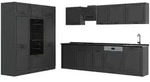Vicco K&uuml;chenzeile R-Line, Anthrazit Landhaus/Anthrazit, 180 cm Arbeitsplatte