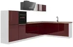 Vicco Winkelk&uuml;che R-Line, Rot Hochglanz/Wei&szlig;, 347 x cm Arbeitsplatte Goldkraft