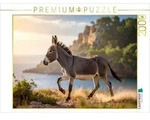 CALVENDO Puzzle CALVENDO Puzzle Ein schneller Trab am Meer - Esel im...