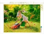 CALVENDO Puzzle CALVENDO Puzzle Ziegenbock als G&auml;rtner m&auml;ht Rasen und alle...