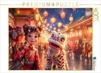 CALVENDO Puzzle CALVENDO Puzzle Chinesisches Neujahr mit Drachen Laternen und 3D