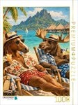 CALVENDO Puzzle CALVENDO Puzzle Pferd und Elch relaxen auf Bora Bora, 1000 Teile