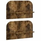 vidaXL Wandregal 60 x 135 x 375 cm Wandregal 2 stk R&auml;uchereiche 60x13,5x37,5 cm