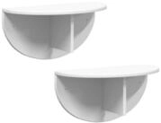 vidaXL Wandregal 48 x 24 x 24 cm Wandregal Wandmontiert 2er Set Wei&szlig; 38x19x19...