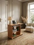 KADIMA DESIGN Schreibtisch Computertisch GRASSE rollbar Buche 90 x 71 x 50 cm...