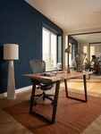 KADIMA DESIGN Schreibtisch Schreibtisch 120x60x76 cm Akazie Massivholz / Metall