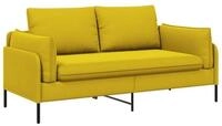 vidaXL Sofa 188 x 81 x 89 cm 2-Sitzer Sofa 2-Sitzer Gelb 188x81x89 cm Samt, 1...