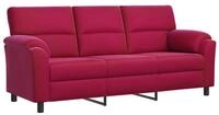 vidaXL Sofa 214 x 85 x 93 cm Sofa Weinrot 214x85x93 cm Samt, 1 Teile