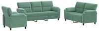 vidaXL Sofa 214 x 85 x 93 cm Sofa-Set 3 pcs Meergr&uuml;n Samt, 1 Teile gr&uuml;n