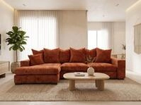 WFL GROUP Ecksofa Dahlia Chenille 3-Sitzer in L-Form mit Schlaffunktion und