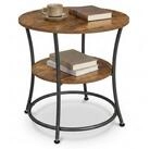 relaxdays Beistelltisch mit 2 Ablagen (1-St), Vintagebraun-Schwarz