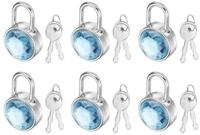 LuxusKollektion Vorh&auml;ngeschloss Tagebuchschloss Mini Hellblau 6er Pack