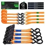 LuxusKollektion Spanngurt Spanngurte Motorrad 4er Set 1000kg Orange (4-St)...