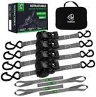 LuxusKollektion Zurrgurt Automatik Spanngurt S-Haken 3,6m Grau 4er Set (4-St)
