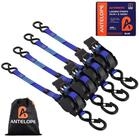 LuxusKollektion Spanngurt Automatik Spanngurt Ratsche S-Haken Blau 4Stk (4-St)