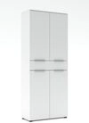 Innostyle Mehrzweckschrank B&uuml;roschrank SANTORIN 80x198 cm Wei&szlig; & wei&szlig;es Glas...