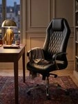 KADIMA DESIGN Chefsessel B&uuml;rostuhl MONTEREY Echt-Leder Schwarz...
