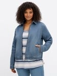 Sheego Winterjacke Jeans-Jacke Langarm