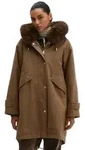 Marc O'Polo Kurzmantel mit abnehmbarem Faux-Fur-Kragen braun XXS (32)