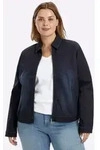 Sheego Blusenblazer Jeansblazer Langarm blau 42 EU