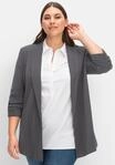 Longblazer SHEEGO "Longblazer", Damen, Gr. 44, grau (anthrazit), 100% Polyester,