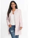 bonprix Longblazer (1-tlg) eleganter Boucl&eacute;-Look, Regular Fit, mit langem Arm rosa S