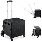 relaxdays Einkaufstrolley Treppensteiger, 47 l, schwarz