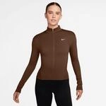Trainingsjacke NIKE "W NK ONE DF FZ FITTED JKT", Damen, Gr. S, cacao wow, wei&szlig;,