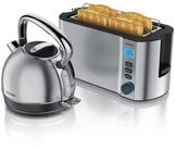 Arendo Fr&uuml;hst&uuml;cks-Set Edelstahl Wasserkocher 1,7l, 4-Scheiben Langschlitz...
