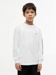 Langarmshirt TOMMY HILFIGER, Jungen, Gr. 4 (104), wei&szlig;, Single Jersey, Obermaterial: