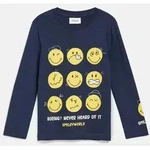 s.Oliver Langarmshirt T-Shirt Smiley&reg; Longsleeve mit Front- und &Auml;rmelprint blau