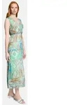 Cartoon Midikleid Damen ohne Arm gr&uuml;n 34 EU