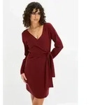 bonprix Strickkleid in Wickeloptik, mit V-Ausschnitt, slim fit rot S (36/38)