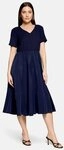 Cartoon Midikleid Damen mit Eingrifftaschen blau 34 EU