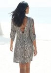 Vivance by Lascana Jerseykleid mit Animalprint, V-Ausschnitt, 3/4-&Auml;rmel mit