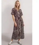 STREET ONE Druckkleid Sommerkleid mit V-Neck und Allover-Print rot 38 EU