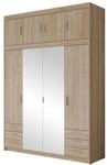 MIRJAN24 Kleiderschrank Elena 4D6S + Schrankaufsatz (mit acht Dreht&uuml;ren und...