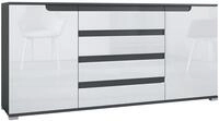 Vladon Sideboard Sylt V2 (Kommode mit 2 T&uuml;ren und 4 Schubladen, Korpus -...