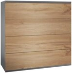 Vladon Kommode Pavos V3 (Sideboard h&auml;ngend, mit 4 Schubladen), Anthrazit...