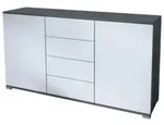 Vladon Sideboard Santo V1 (Anrichte, mit 2 T&uuml;ren und 4 Schubladen), Anthrazit