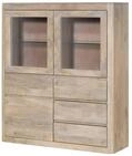 Massivmoebel24 Highboard TORONTO (Massivholz), Mango 128x40x145 wei&szlig; lackiert