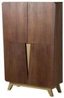 Massivmoebel24 Highboard BUTTERFLY (Massivholz), Nussbaum-Echtholzfurnier...