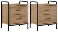 vidaXL Nachttisch 40 x 30 x 50 cm Nachttisch 2 stk Artisan-Eiche 40x30x50 cm