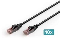 Digitus DIGITUS CAT 6 U/UTP Outdoor-Patchkabel,10 St&uuml;ck, 2m, schwarz LAN-Kabel