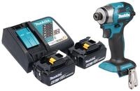 Makita Akku-Schlagschrauber DTD 173 RG 18 V 180 Nm 1/4&ldquo; Brushless + 2x Akku...