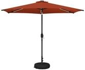 vidaXL Sonnenschirm Gartenparasol mit LED-Lichtern und Sockel 300 x 300 cm