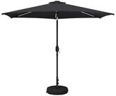 vidaXL Sonnenschirm Gartenparasol mit LED-Lichtern und Sockel 300 x 300 cm
