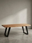 KADIMA DESIGN Couchtisch Couchtisch 120x60x46 cm Akazie Massivholz / Metall