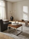 KADIMA DESIGN Beistelltisch Beistelltisch GUNA Massiv-Holz Edelholz...
