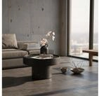 KADIMA DESIGN Couchtisch Couchtisch 60x60x36 cm Metall Schwarz Sofatisch Rund,